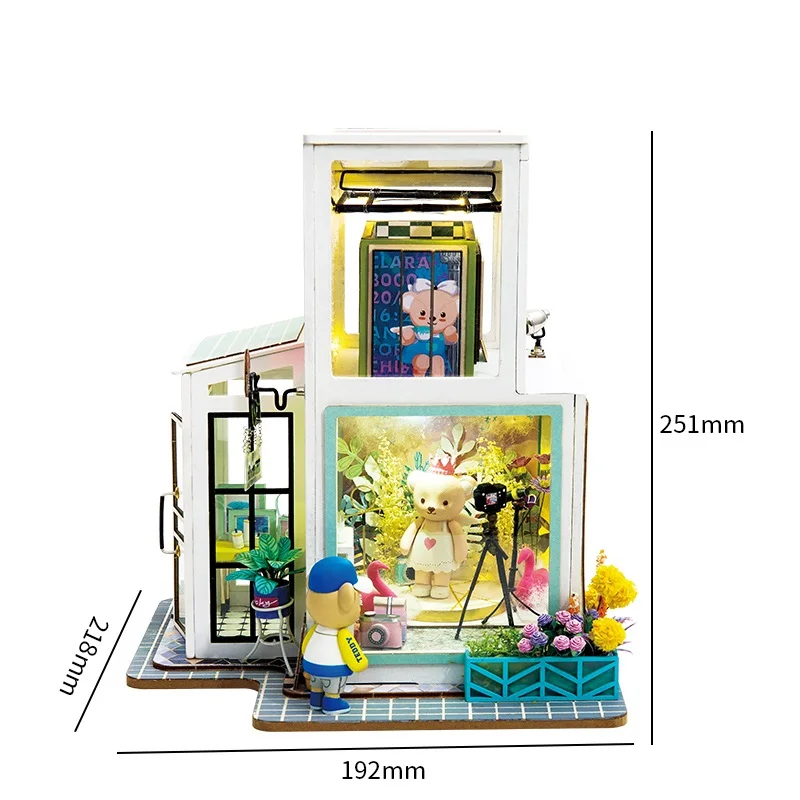 TD01 Photo Studio Robotime Новое поступление роскошный DIY Дом с медведем и мебель для детей и взрослых миниатюрный деревянный кукольный дом модельный комплект кукольный домик TD - Цвет: TD01 Photo Studio