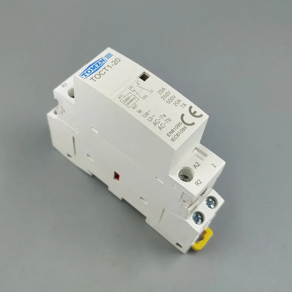 Модульный контактор TOCT1 2P 20A 1NC 1NO 220V/230V 50/60HZ Din rail бытовой ac | Строительство и ремонт