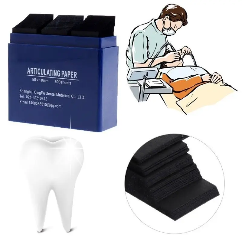 OSLDENT 300 Sheets/Box Articulating Paper Dental Lab Products Teeth Care Strips Blue color |