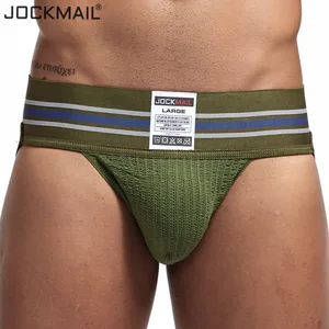 Трусы-стринги JOCKMAIL мужские с широким поясом, дышащие эластичные спортивные брифы с большой сумкой, джоки для геев-танга