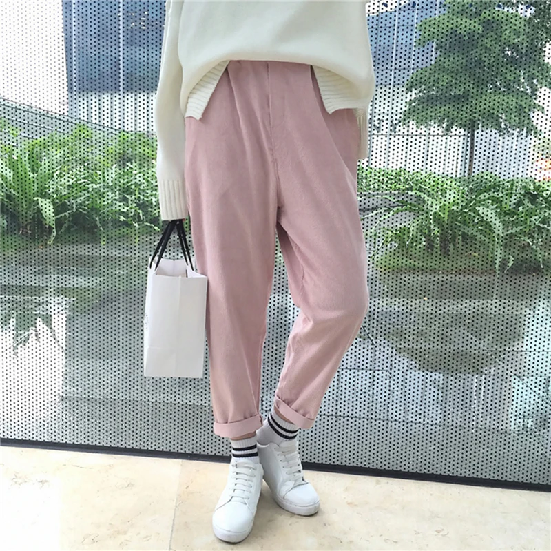 Осенние и зимние модные повседневные свободные вельветовые колготки с