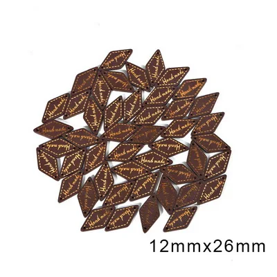 Style 9 50Pcs/lot mixed 4 Sizes Wooden Button "Hand Made" tags Wood Sewing Accessories For Clothes Handmade Scrapbooking Craft DIY - Цвет: Style 9