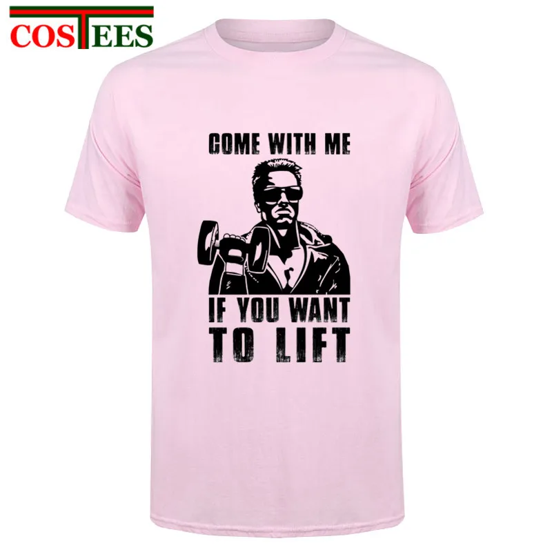 Футболка Terminator Arnold men Come With Me если вы хотите поднимать подарок повседневная