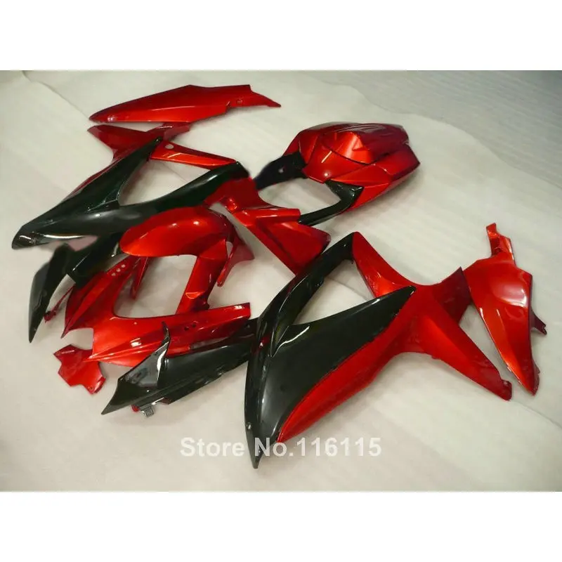 Набор обтекателей для SUZUKI K8 GSXR 600 700 2008 2009 2010 черный красный aftermarket GSXR600 GSXR750 08 09 10