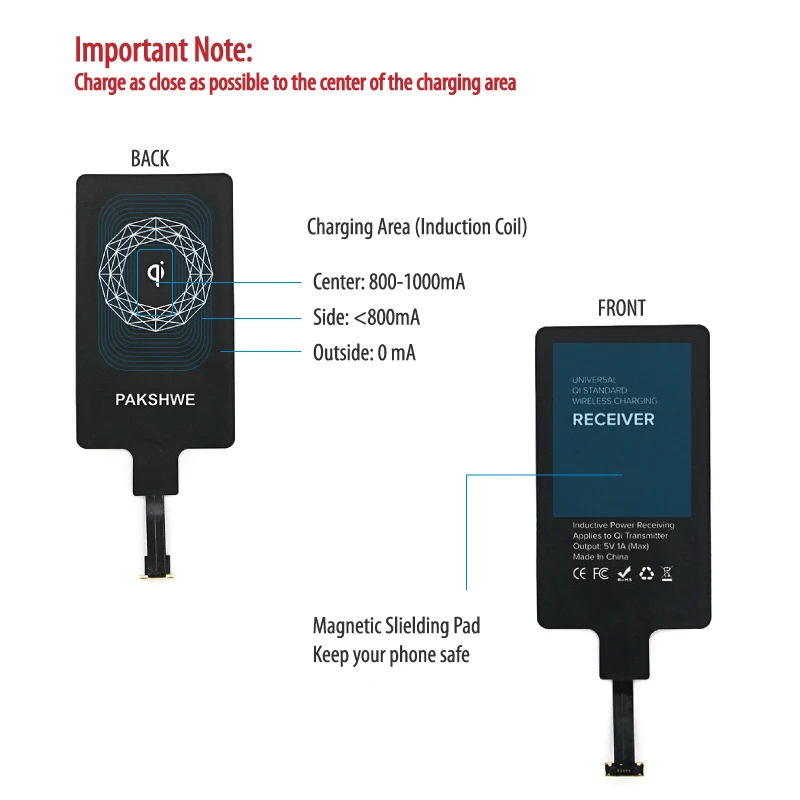 Android Qi Беспроводное зарядное устройство приемник микро USB зарядный адаптер TI-Chip для Huawei всех Android микро USB смартфонов Универсальный