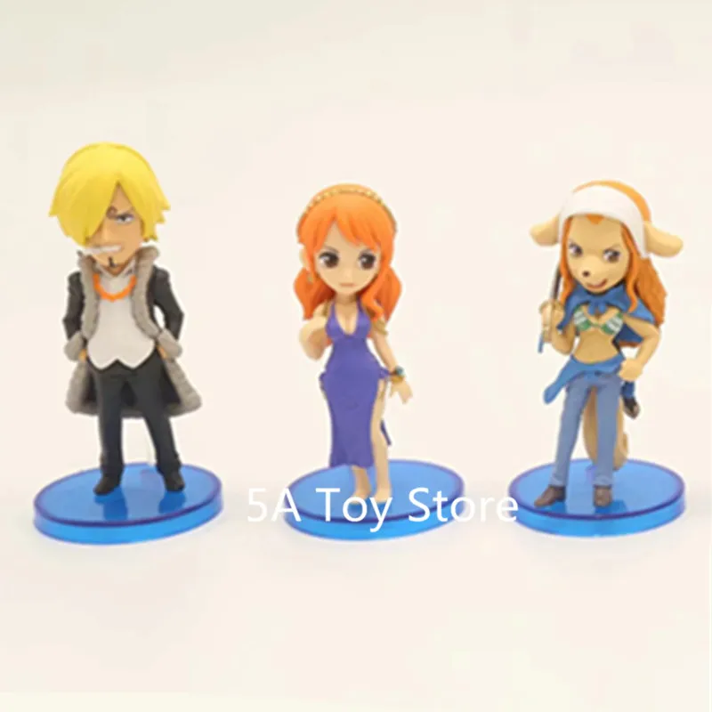 5 шт./компл. Аниме One Piece World WCF Sanji Nami Carrot Bepo Pedro ПВХ Фигурки Коллекционная модель