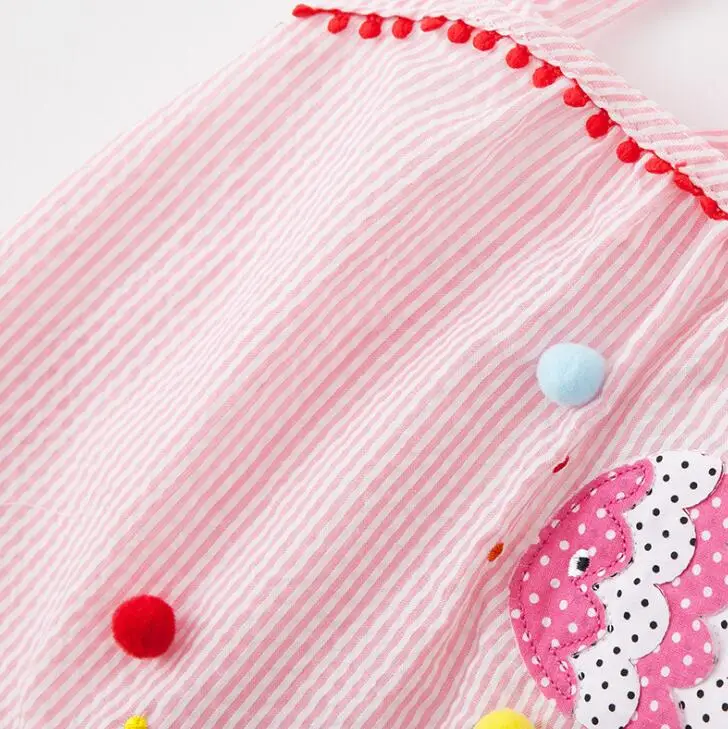 2019 летние хлопковые комплекты для маленьких девочек топ в полоску с мультяшным