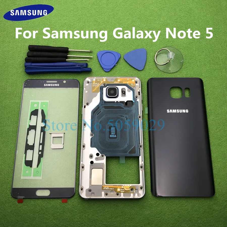 Для Samsung Galaxy Note 5 N920 N920F полный корпус задняя рамка средняя крышка + передняя