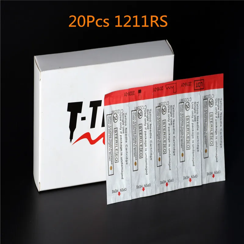 T-Tech иглы картриджи 20 шт. 1211RS круглые шейдеры для татуировок баллончики