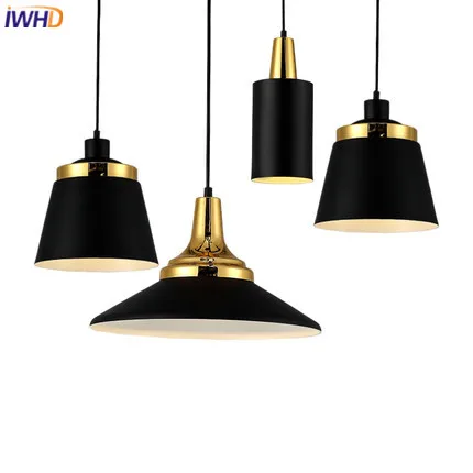 IWHD Led подвесные светильники Современная железная висячая лампа цветная Подвесная лампа светильники кухонная подвеска Кристальный дамашний светительник