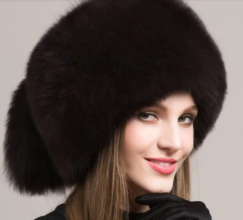 Зимняя женская меховая шапка из натурального Лисьего меха головные уборы