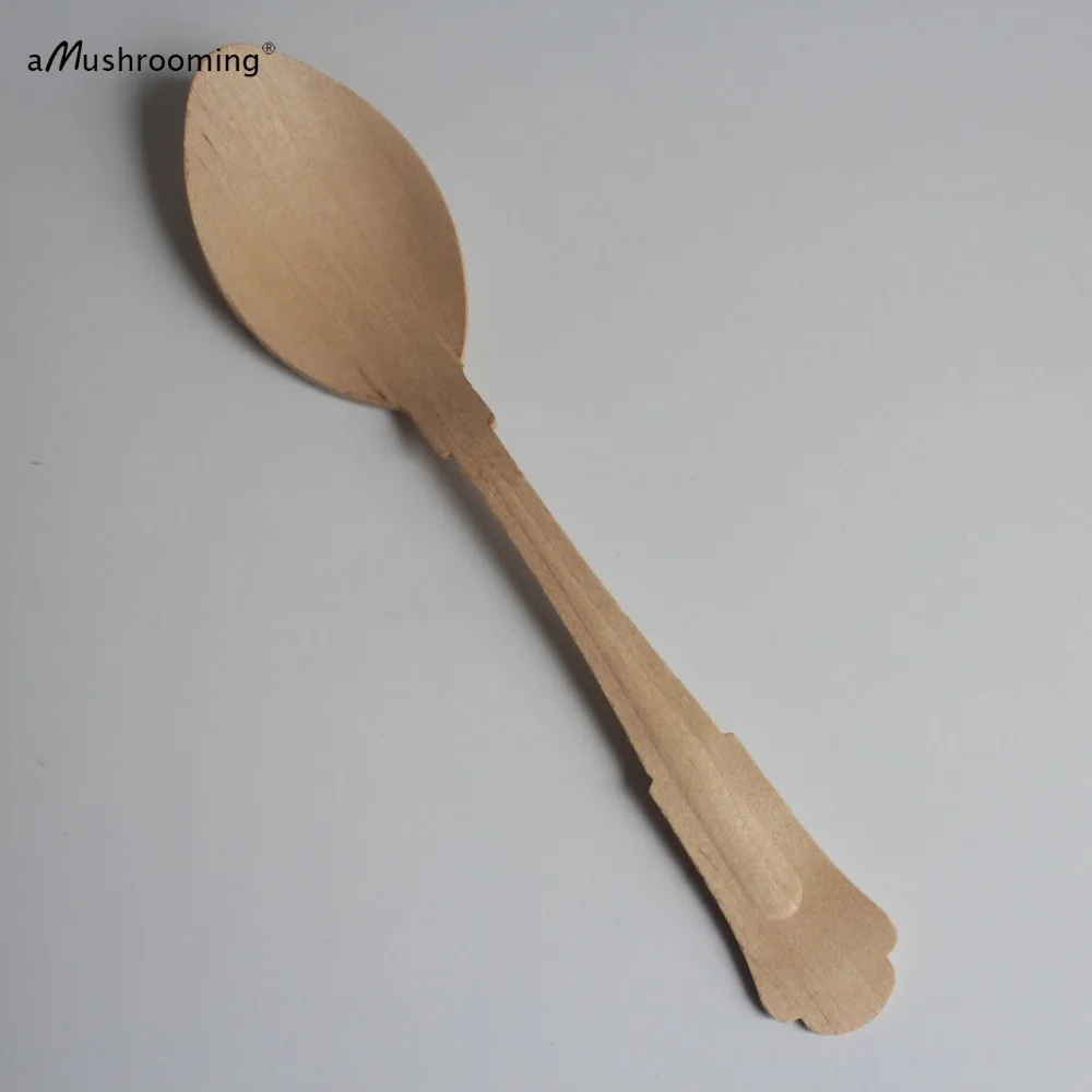 Wholesale 2000 pieces Eco-Friendly Super Large Disposable Wooden SPOON 20cm Flatware cutlery birch wood dessert | Дом и сад