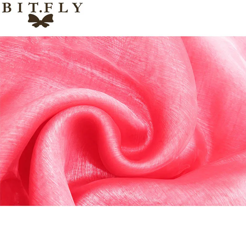 Dark Coral BIT. FLY 32 цвета свадебный фон стол занавеска 10 м* 1,35 м прозрачная органза Swag ткань украшение для свадебного банкета торжества - Цвет: Dark Coral
