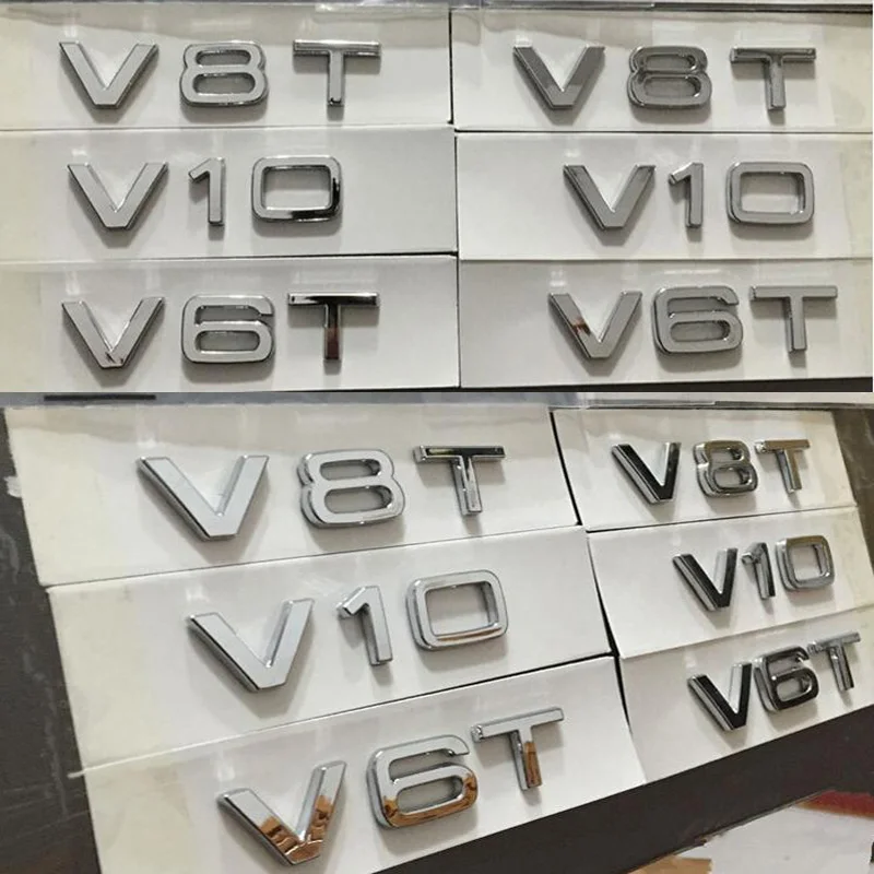 2 шт./лот ABS V6T V8T V10 автомобильный боковой корпус украшения эмблема наклейка для Audi