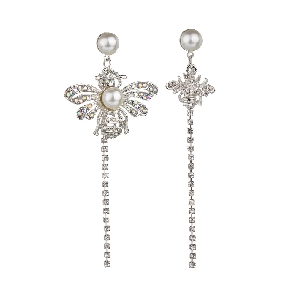 Женские серьги пусеты золотого/серебряного цвета с блестящими кристаллами и