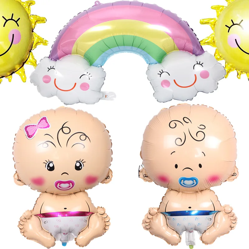 1 шт. Baby Shower Happy вечеринка в честь Дня Рождения Детские алюминиевый гелиевый