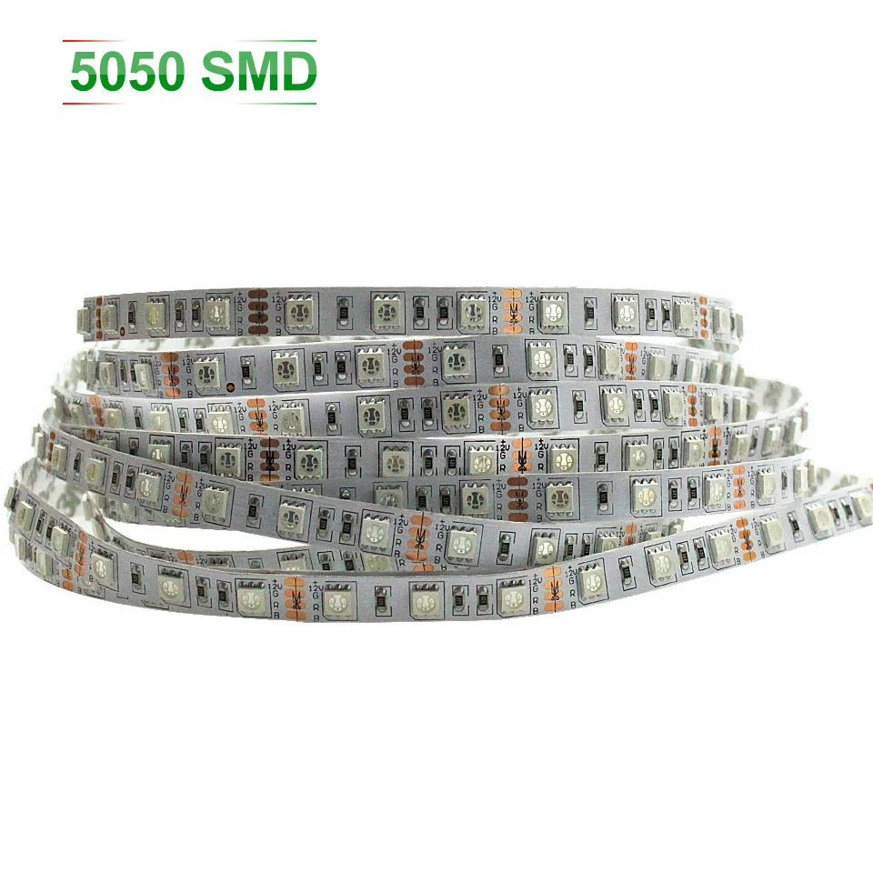 Гибкая СВЕТОДИОДНАЯ лента SMD 5050 5 м/рулон 12 В RGB белый/теплый белый синий зеленый