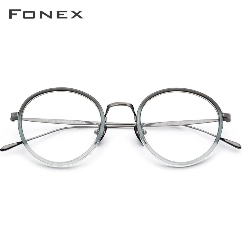 FONEX Pure B титановые оптические женские очки, винтажные круглые очки, оправа для мужчин, близорукость, очки по рецепту, корейские очки 853