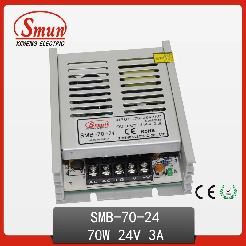 SMUN SMB 70 24 Вт Ультра тонкий тип AC DC режим переключения питания 24В 3а светодиодный