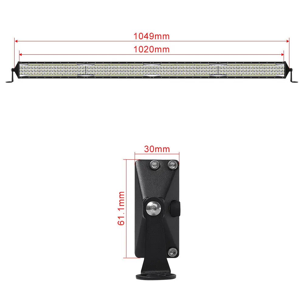 YNROAD 1608 Вт 40 дюймов пять рядов Led тонкий свет бар внедорожный комбинированный луч