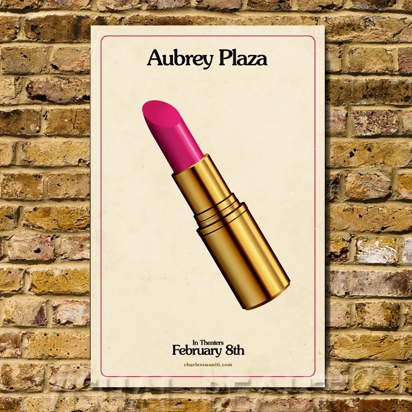 Бесплатная доставка Aubrey Плаза приятный цвет губная помада изображение Печать на