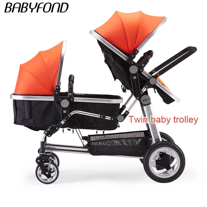 

Babyfond twin baby stroller can sit and fold multi-function two-child stroller double big child baby stroller