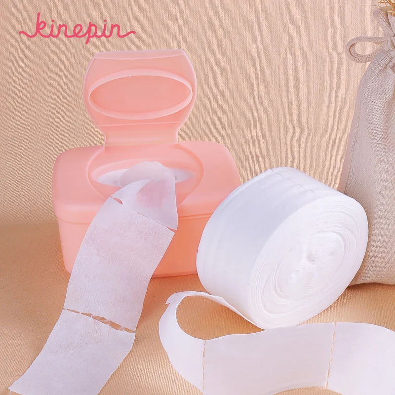 KINEPIN 300 шт, хлопковые салфетки для макияжа лица, спонж для очищения ногтей, съемные косметические подушечки для ухода за кожей, чехол