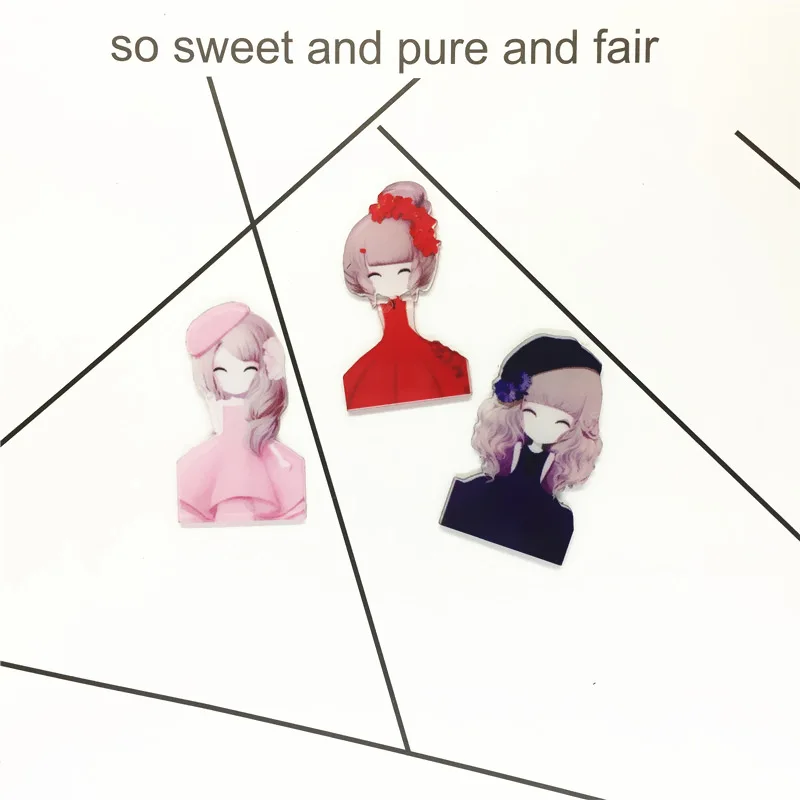 Милая девочка Брошь Акриловые Значки на рюкзак медаль украшение значок для