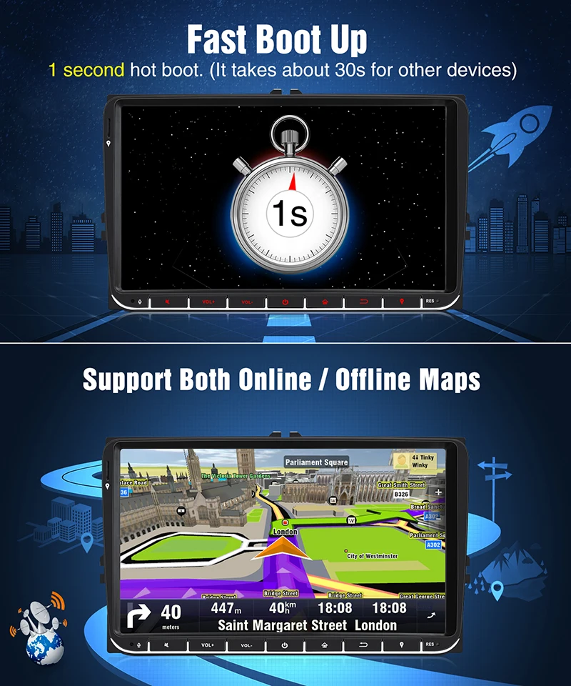 Тыква автомобильный мультимедийный плеер 2 din 9 &quotавтомобильное радио GPS Android 8 1