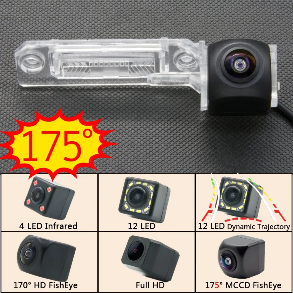 175 градусов MCCD рыбий глаз 12LED HD камера заднего вида для Volkswagen VW Passat B6 CC Touran Caddy Golf Plus Touareg 2009 2010 автомобиля