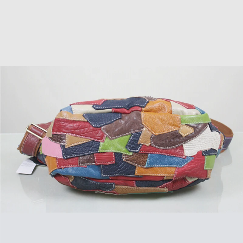 Новинка сумка CHSANATO из воловьей кожи женская наплечная разноцветная