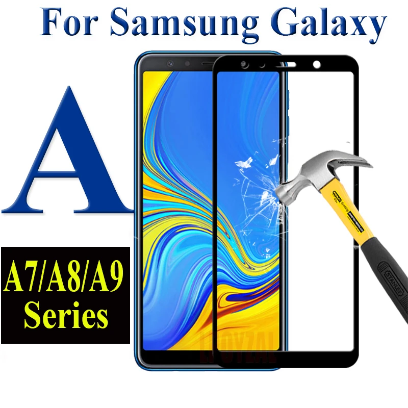 3D закаленное стекло для Samsung Galaxy A3 A5 A7 2017 A9 A6 A8 Plus 2018 9H Защита экрана J4 J6 стеклянная