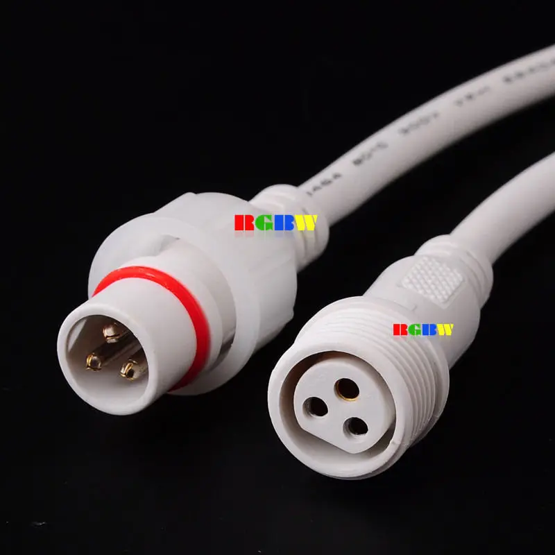 2 ~ 100 3pin 18AGW кабель IP67 Водонепроницаемый светодиодный соединитель fr WS2812B WS2811