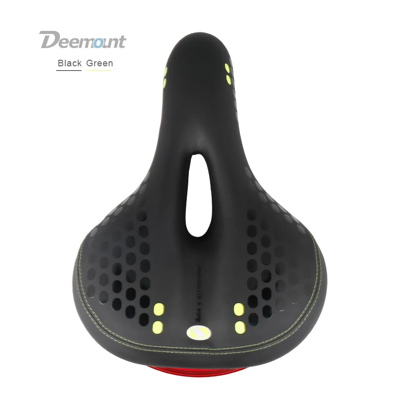 Black Green Deemount велосипедное седло с задним фонариком и специальным устройством снижения ударов обтекаемое сиденье Подушка из пеноматериала велосипедный фонарь для багажника - Цвет: Black Green