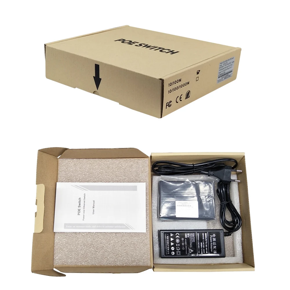 poe Switch gigabit POE Injector Power supply Ethernet Network for IP Camera VoIP Phone AP devices CCTV Accessories | Безопасность и