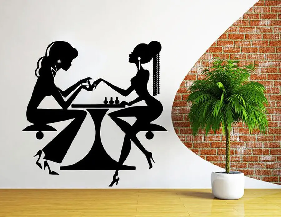 

Wall Decal Beauty Nail Manicure Manicure Vinyl Detachable Decal, Interior Decoration Sticker Hairdresser MF11