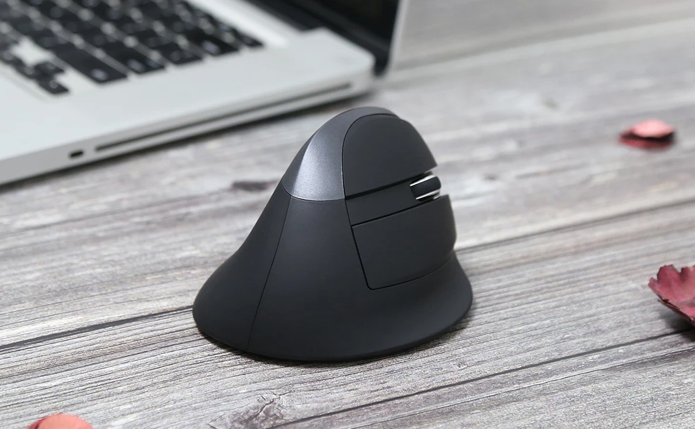 Delux M618 мини эргономичная мышь беспроводная Вертикальная мышь Bluetooth черная 2,4 ГГц RGB перезаряжаемая Бесшумная мышь для офиса