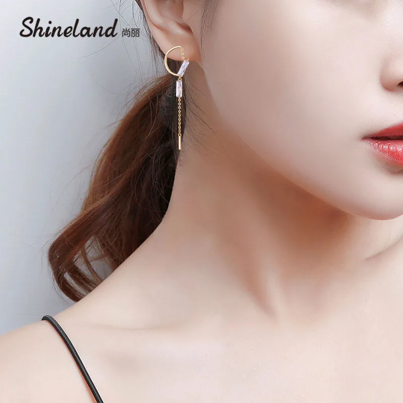 Shineland 2020 новые металлические полукруглые блестящие Кристальные Асимметричные