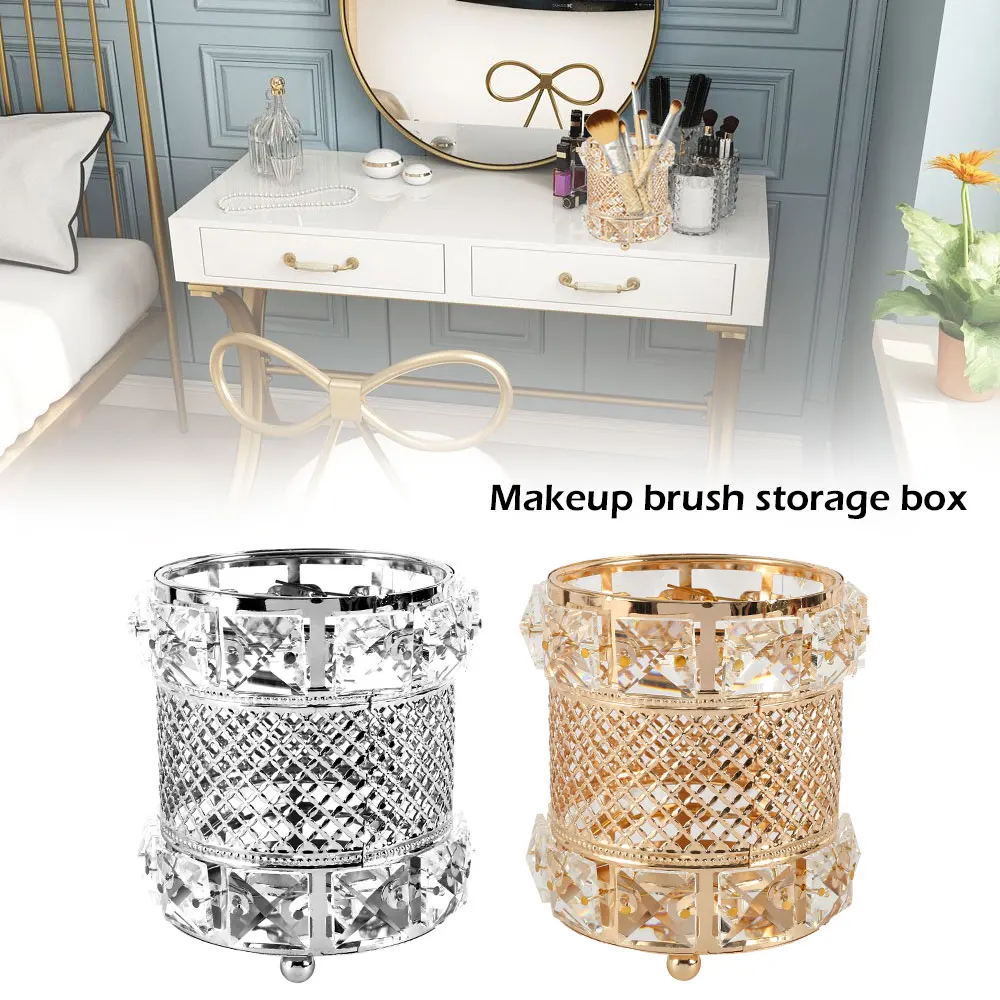 Европейская Хрустальная макияжная трубка органайзер для косметических