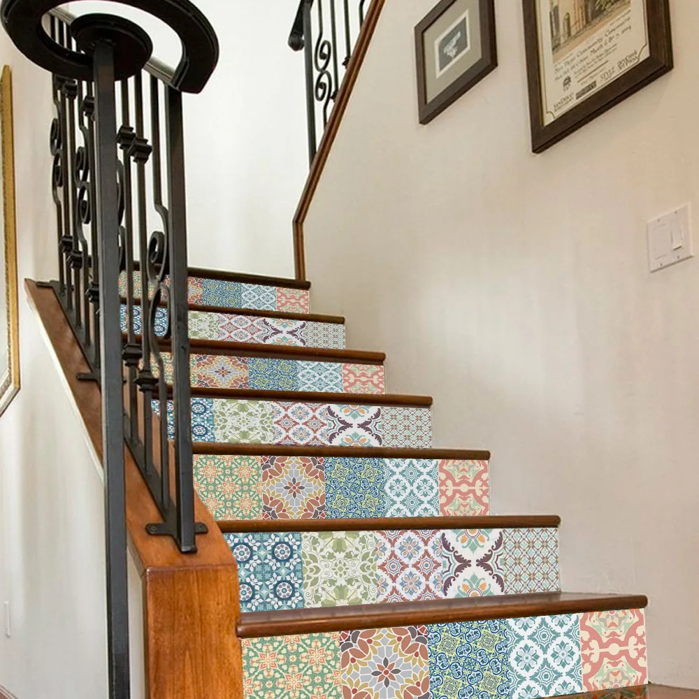 Funlife средиземноморская напольная настенная наклейка для лестницы креативные