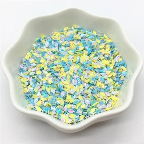 White blue yellow 10 г 20 г блестящая блестка для ногтей в форме бриллианта 3 мм ПВХ 3D Блестки для девочек дизайн ногтей маникюр свадебные конфетти украшения Lentejuelas - Цвет: White blue yellow