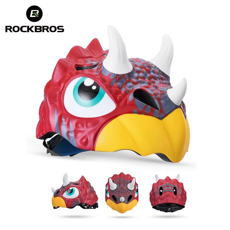 ROCKBROS детский мультяшный шлем для мальчиков и девочек, велосипедный шлем для горного велосипеда, дорожный велосипедный шлем, Безопасный детский шкив для малышей, единорог