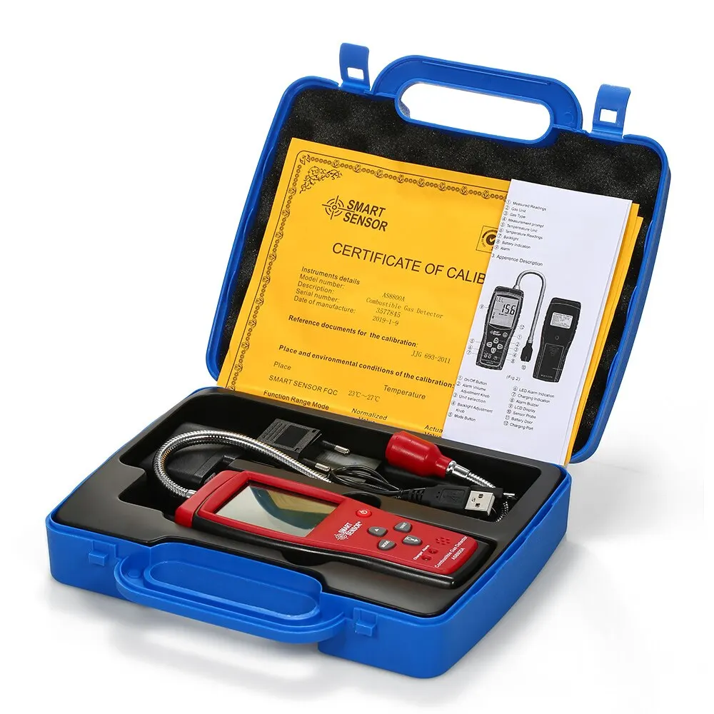 

SMART SENSOR Combustible Gas Detector Digital Combustible Gas Detection Instrument Hand-held Gas Leak Tester