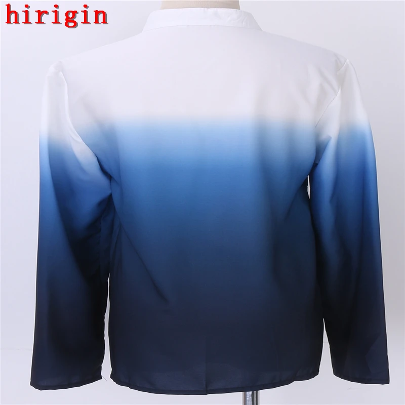 2017 женские повседневные градиентные цветные рубашки с длинным рукавом