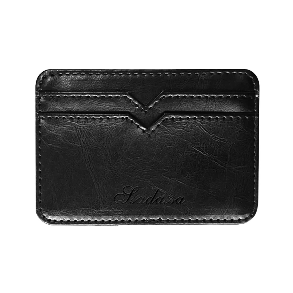 Black MOLAVE кошельки и держатели твердые мужские кошельки Новая мода мужские кожаные визитницы холдер для банковских карт сменная упаковка 9404 - Цвет: Black