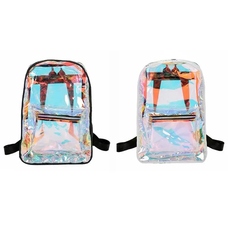Уличный женский прозрачный ПВХ Рюкзак с лазерной голограммой, прозрачный Школьный рюкзак на плечо для девочек, рюкзак для путешествий, Mochila Feminina