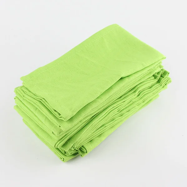12-CJ006-4040Green Набор салфеток из ткани, льна и хлопка, 12 шт., теплоизоляционный коврик, обеденный стол, скатерть, салфетка, тканевые салфетки - Цвет: 12-CJ006-4040Green