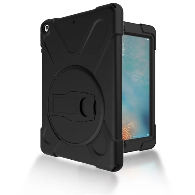 RYGOU для iPad Air Чехол детский безопасный Гибридный Броня противоударный сверхпрочный силиконовый Жесткий чехол для iPad Air 1 планшет защитный чехол - Цвет: Черный