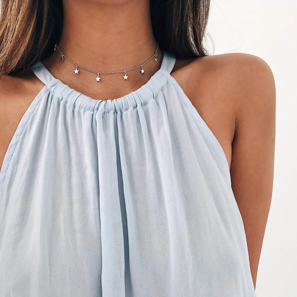 Воротник estrella mujeres gargantilla Kolye oro plateado Luna Boho collares colgantes Collier Femme de Collar cadena 2019 |