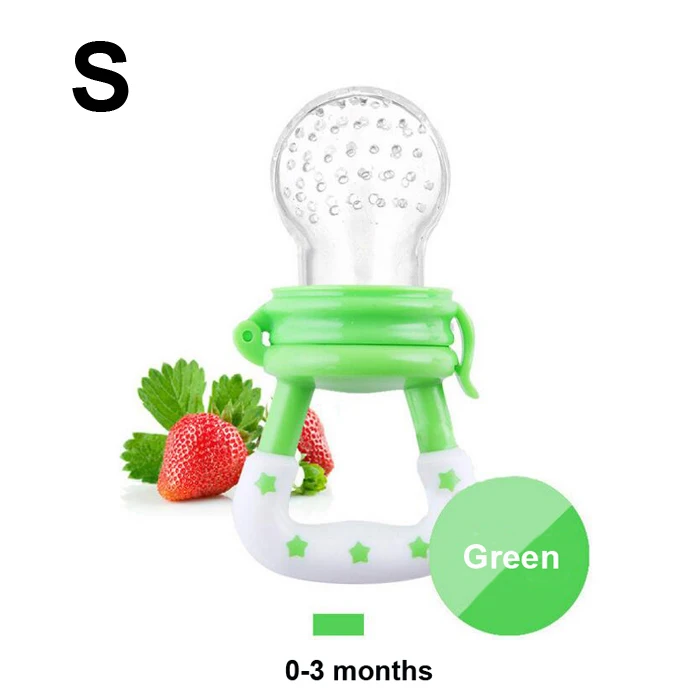 1pc Green S 1 шт. детская Силиконовая пустышка свежий Еда приспособление с сеточкой для кормления детей Feeder дети ниппельная кормушка смешные, которые кусают сосок, Прорезыватель для зубов, удобные дозаторы Chupeta(не содержит бис-фенол а - Цвет: 1pc Green S